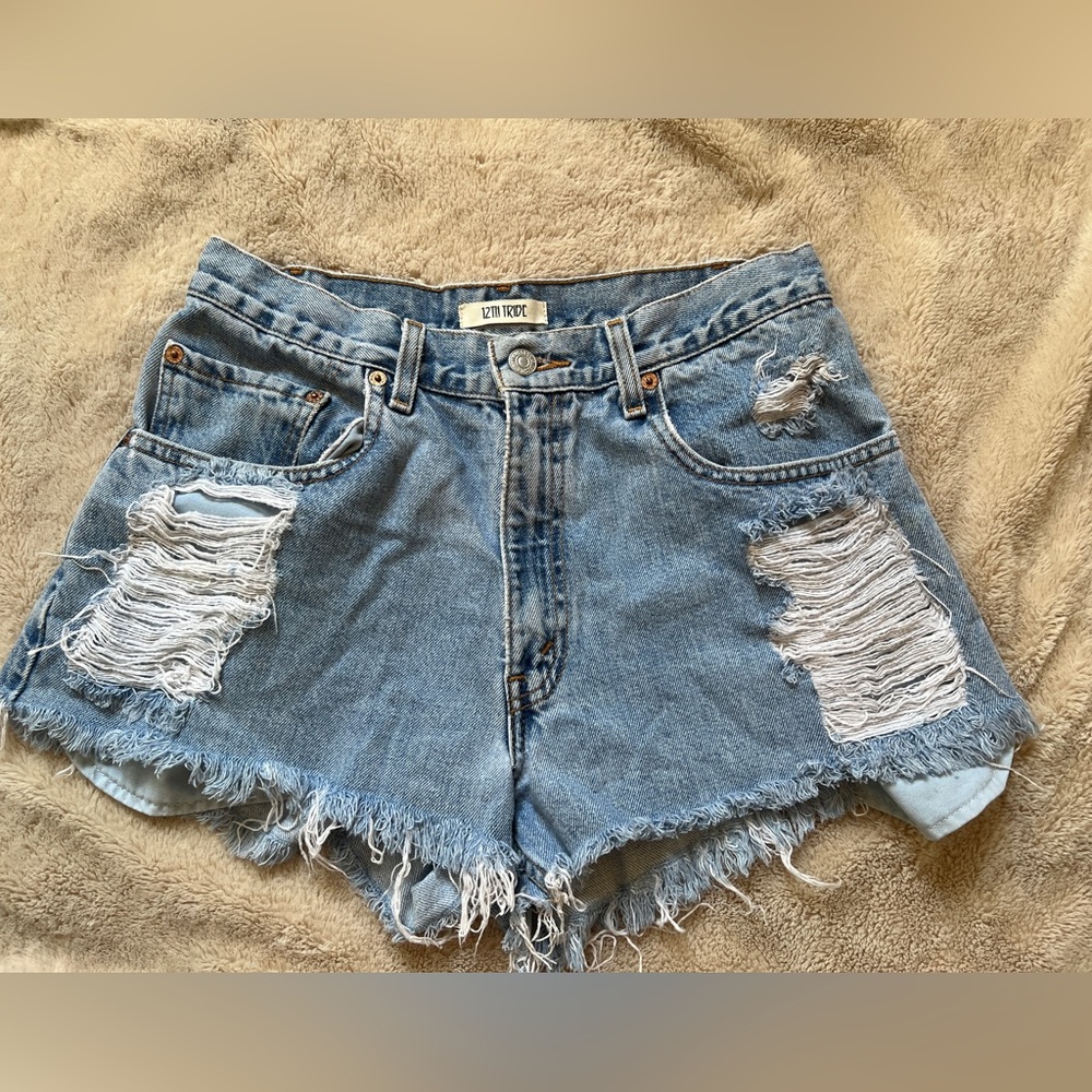 Levi’s Denim Distressed Jean Shorts for 12th Tribe